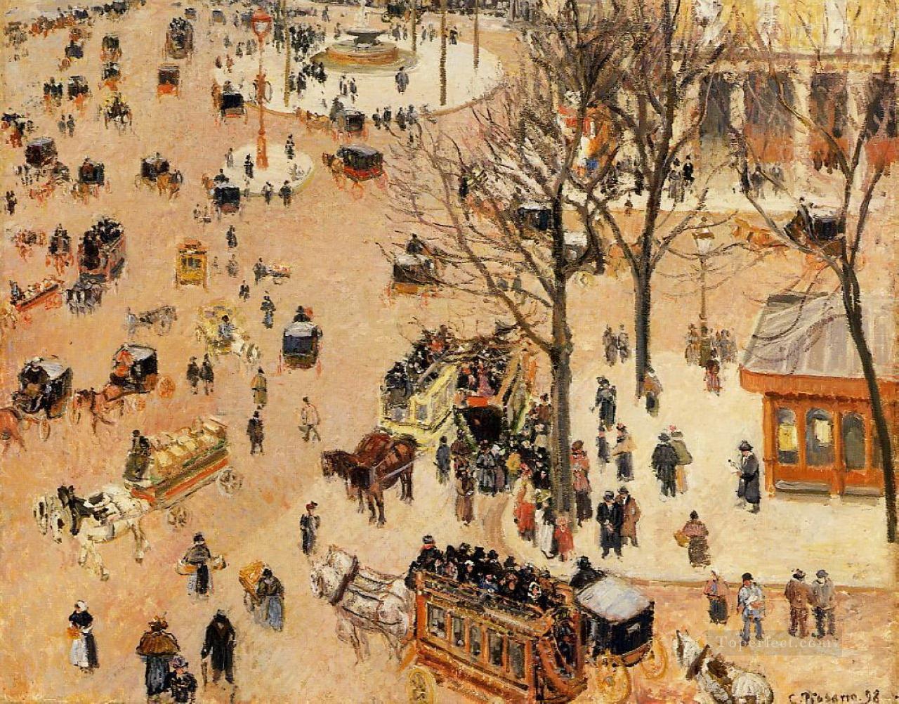 place du theatre francais 1898 Camille Pissarro Parisian Oil Paintings